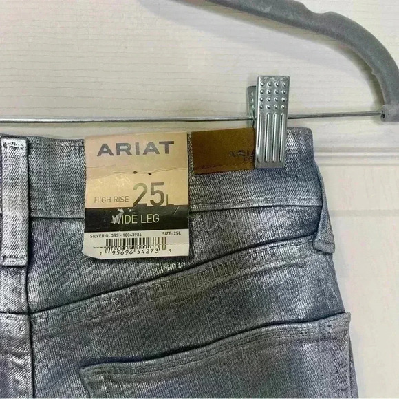 Ariat Women’s Ultra High Rise  Sliver Gloss Jazmine Wide Leg Jean - Picture 11 of 16